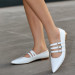 White Patent Leather Ballerina Shoes