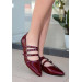 Hoppe Claret Red Patent Leather Ballerina Shoes