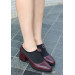 Burgundy Leather High Heel Shoes