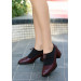 Burgundy Leather High Heel Shoes