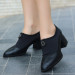 Black Leather High Heel Shoes