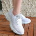 White Knit Lace-Up Sneakers