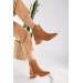 Tan Suede Heeled Boots