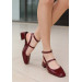 Burgundy Patent Leather High Heel Shoes