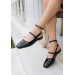 Black Patent Leather Ballerina Shoes
