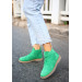 Green Suede Lace-Up Boots