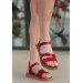 Red Leather Sandals