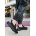 Black Stretch Black Soled Sneakers