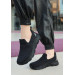 Black Stretch Black Soled Sneakers