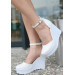 White Patent Leather Wedge Heel Shoes