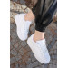 White Leather Lace-Up Sneakers