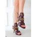 Burgundy Patent Leather High Heel Shoes