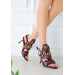 Burgundy Patent Leather High Heel Shoes