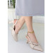 Beige Patent Leather High Heel Shoes