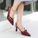 Burgundy Patent Leather High Heel Shoes