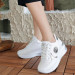 White Leather Lace-Up Sneakers