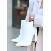 White Leather Heeled Boots