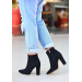 Black Suede Heeled Boots