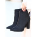 Black Suede Heeled Boots