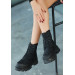 Black Leather Lace Up Boots