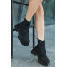 Black Leather Lace Up Boots