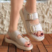 Beige Skin Double Buckle Sandals