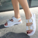 Marita White Skin Double Buckle Sandals