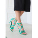 Turquoise Skin High Heel Shoes