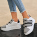 White Skin Grey Detailed Sneakers