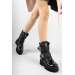 Black Patent Leather Snow Boots