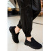 Black Stretch Black Soled Sneakers