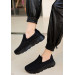 Black Stretch Black Soled Sneakers