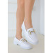 White Leather Ballerina Shoes