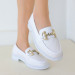 White Leather Ballerina Shoes