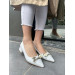 White Leather High Heel Shoes