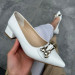 White Leather High Heel Shoes