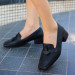 Black Leather High Heel Shoes