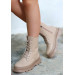 Nude Skin Lace Up Boots