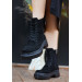 Black Suede Lace-Up Boots