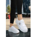 White Leather Lace-Up Sneakers