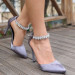 Satin Heeled Shoes Platinum