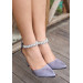 Satin Heeled Shoes Platinum