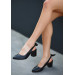 Black Leather High Heel Shoes