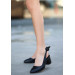 Black Leather High Heel Shoes