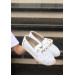 White Leather Ballerina Shoes