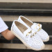 White Leather Ballerina Shoes