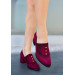 Burgundy Suede High Heel Shoes