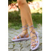 Saby Lilac Skin Lace-Up Sandals