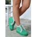 Green Suede Lace-Up Boots