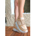 Nude Skin Lace-Up Sneakers